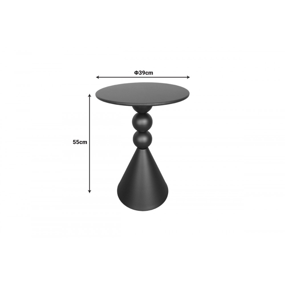 Βοηθητικό τραπέζι "BILANE" από μέταλλο σε χρώμα μαύρο Φ39x55