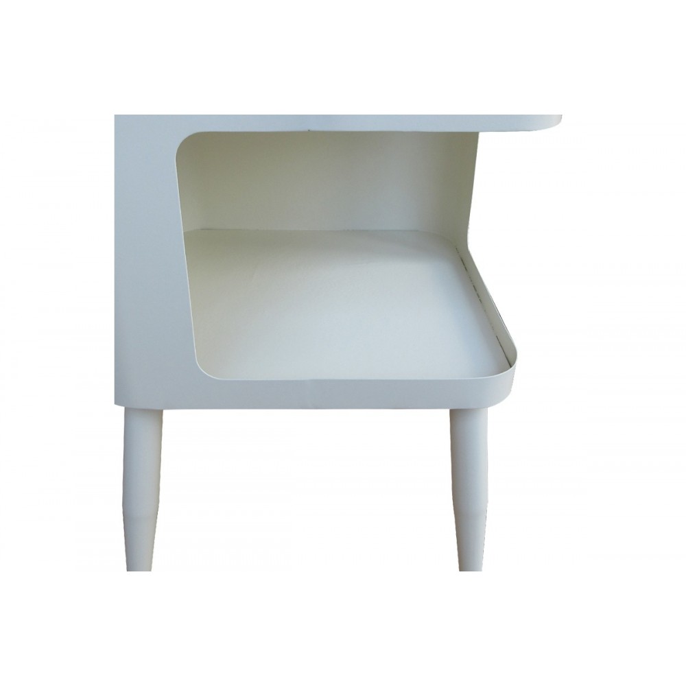 Βοηθητικό τραπέζι "CUBINO" από μέταλλο σε χρώμα κρεμ 35x35x50