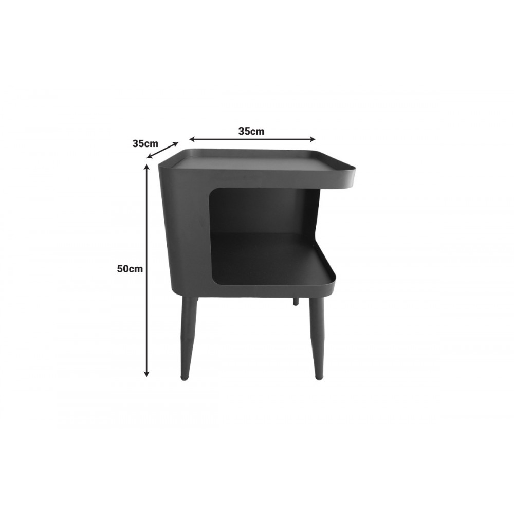 Βοηθητικό τραπέζι "CUBINO" από μέταλλο σε χρώμα κρεμ 35x35x50