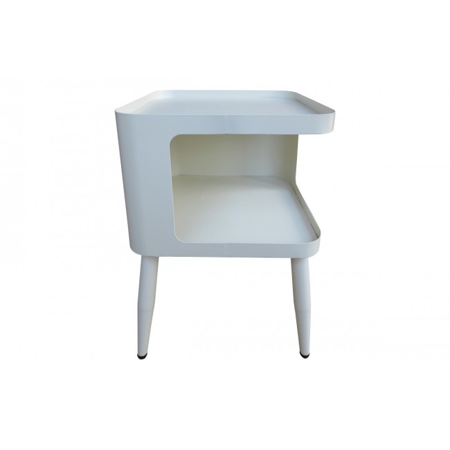 Βοηθητικό τραπέζι "CUBINO" από μέταλλο σε χρώμα κρεμ 35x35x50