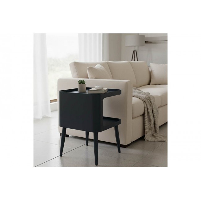 Βοηθητικό τραπέζι "CUBINO" από μέταλλο σε χρώμα μαύρο 35x35x50