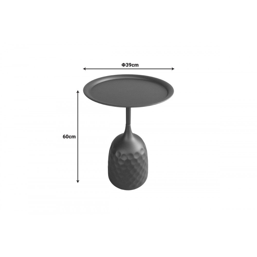 Βοηθητικό τραπέζι "WAINI" από μέταλλο σε χρώμα μαύρο Φ39x60