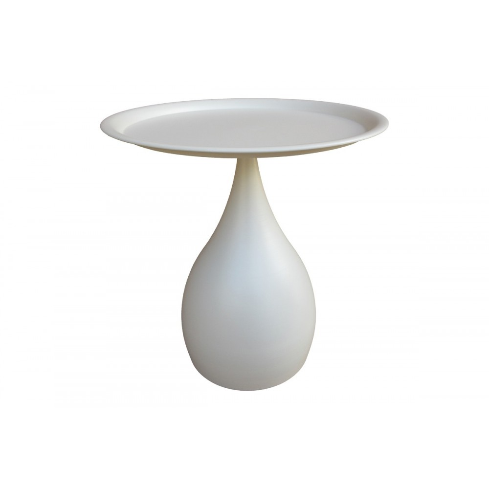 Βοηθητικό τραπέζι "SAMINO" από μέταλλο σε χρώμα κρεμ Φ39x42