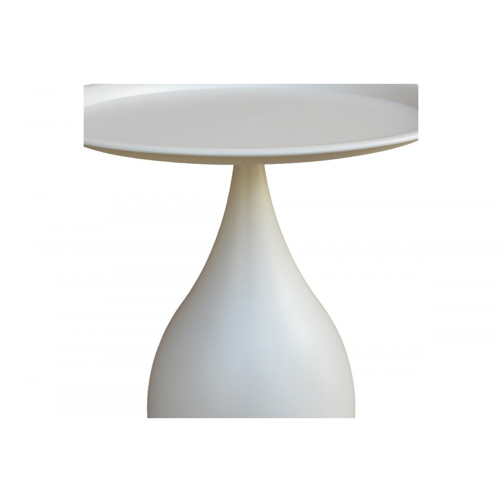 Βοηθητικό τραπέζι "SAMINO" από μέταλλο σε χρώμα κρεμ Φ39x42