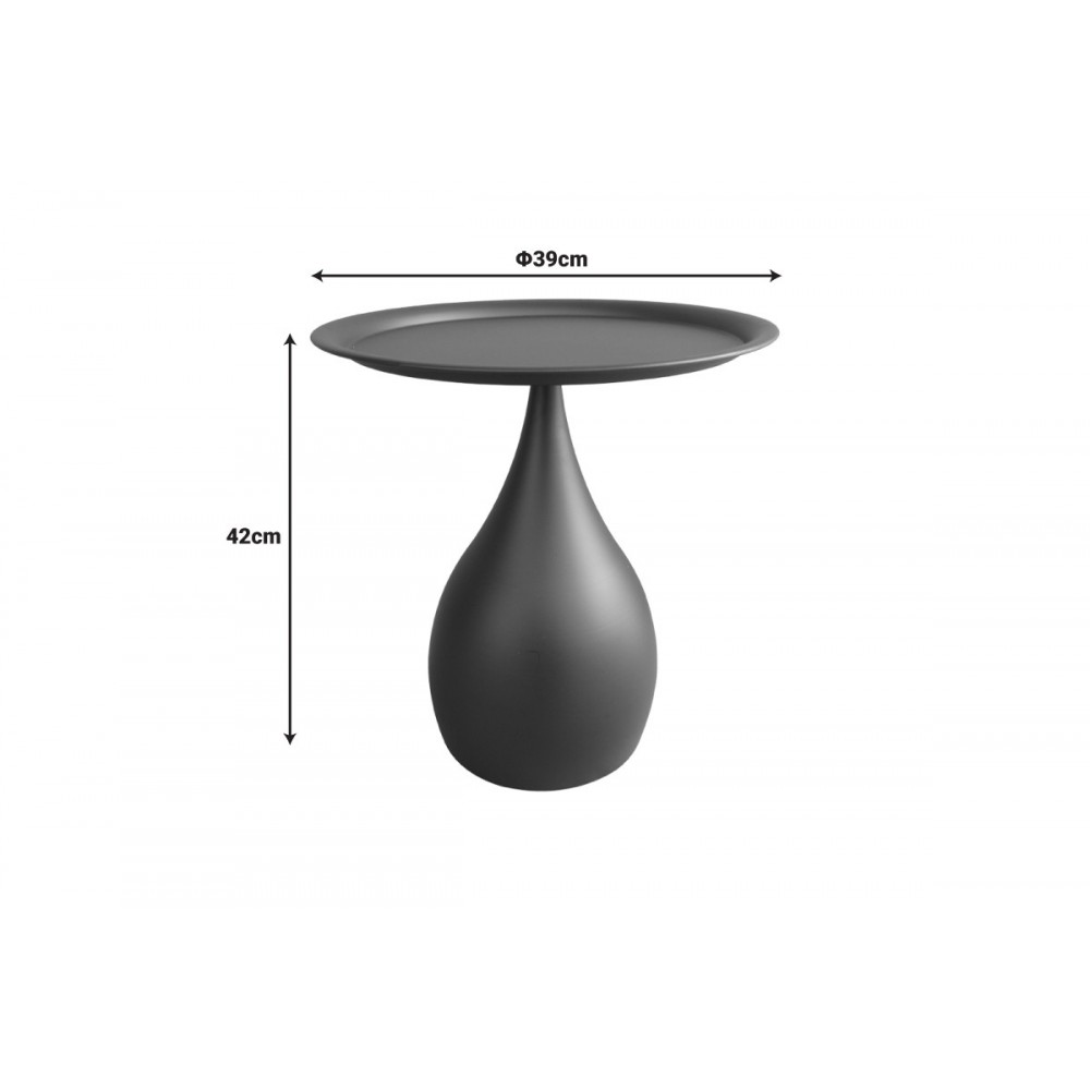 Βοηθητικό τραπέζι "SAMINO" από μέταλλο σε χρώμα κρεμ Φ39x42