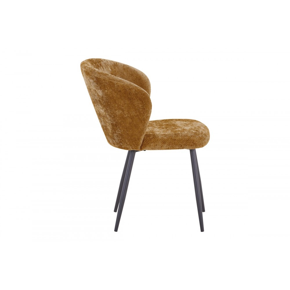 Καρέκλα "KARG" από ύφασμα/μέταλλο σε χρώμα camel/μαύρο 57x62x80