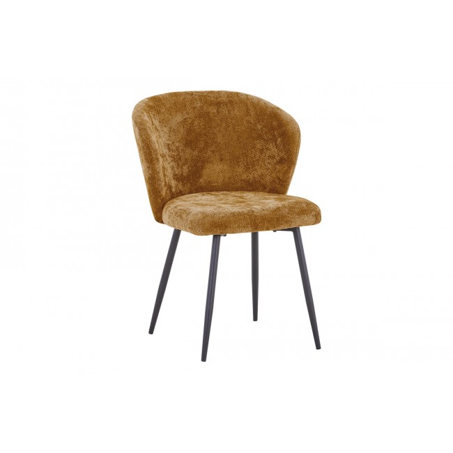 Καρέκλα "KARG" από ύφασμα/μέταλλο σε χρώμα camel/μαύρο 57x62x80