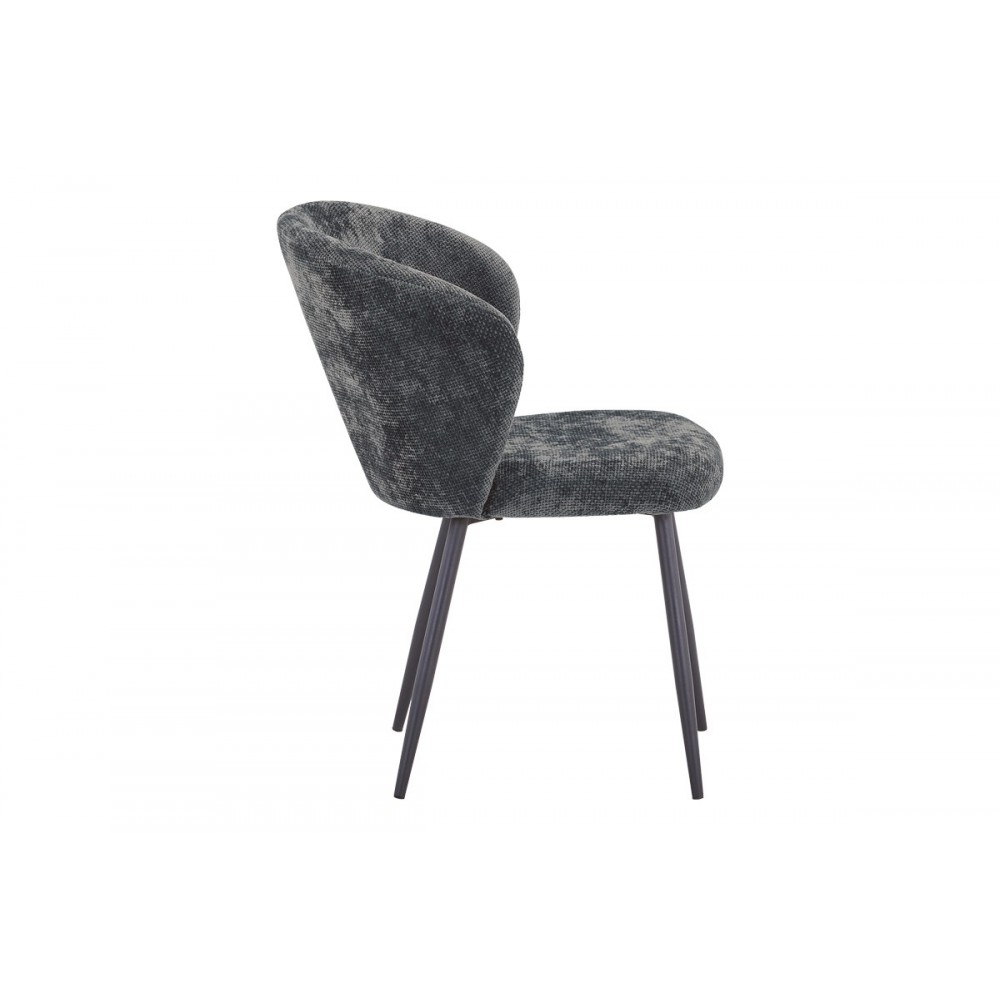 Καρέκλα "KARG" από ύφασμα/μέταλλο σε χρώμα γκρι/μαύρο 57x62x80