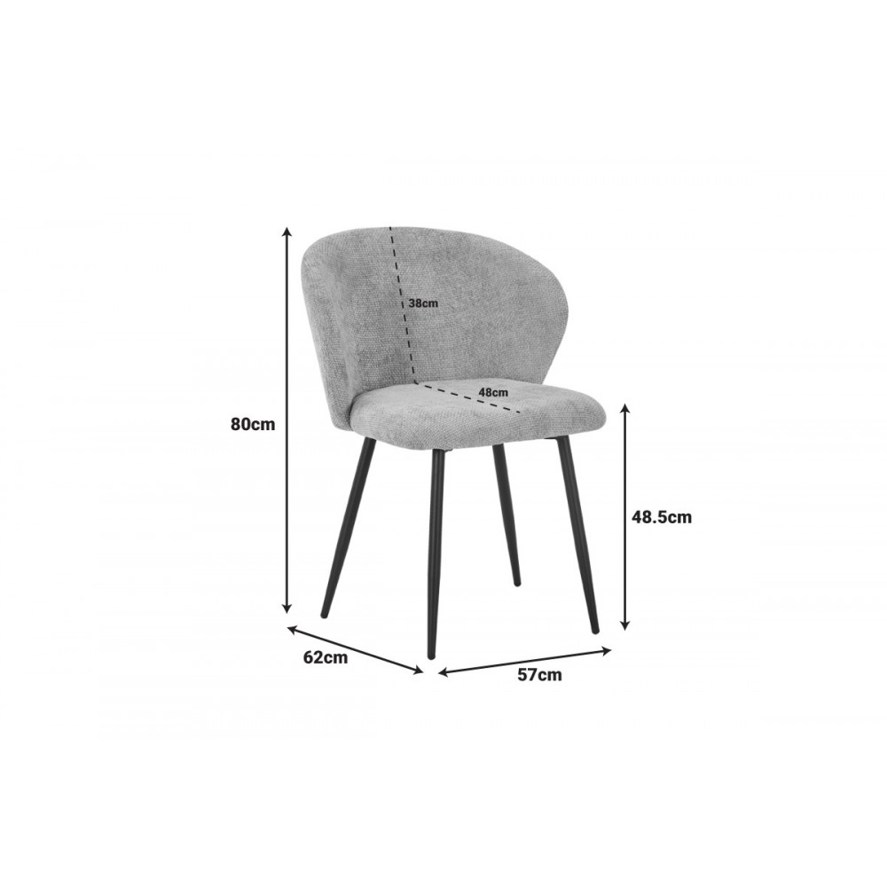 Καρέκλα "KARG" από ύφασμα/μέταλλο σε χρώμα γκρι/μαύρο 57x62x80