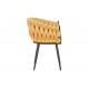 Πολυθρόνα "VIVIAN" από βελούδο/μέταλλο σε χρώμα κίτρινο/μαύρο 61x55x80