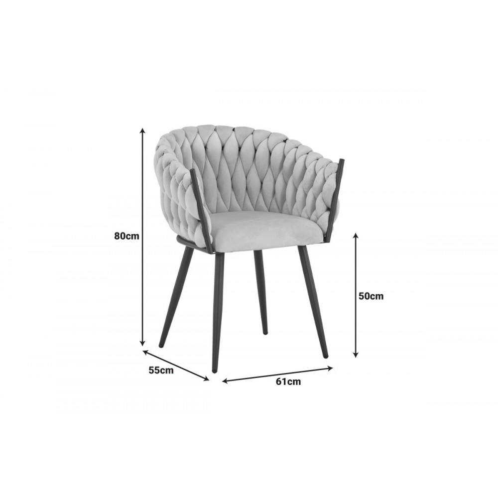 Πολυθρόνα "VIVIAN" από βελούδο/μέταλλο σε χρώμα κίτρινο/μαύρο 61x55x80