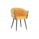 Πολυθρόνα "VIVIAN" από βελούδο/μέταλλο σε χρώμα κίτρινο/μαύρο 61x55x80