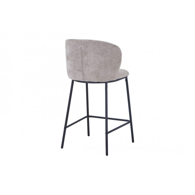 Σκαμπό μπαρ "KARG" από ύφασμα/μέταλλο σε χρώμα μπεζ/μαύρο 49x46x93