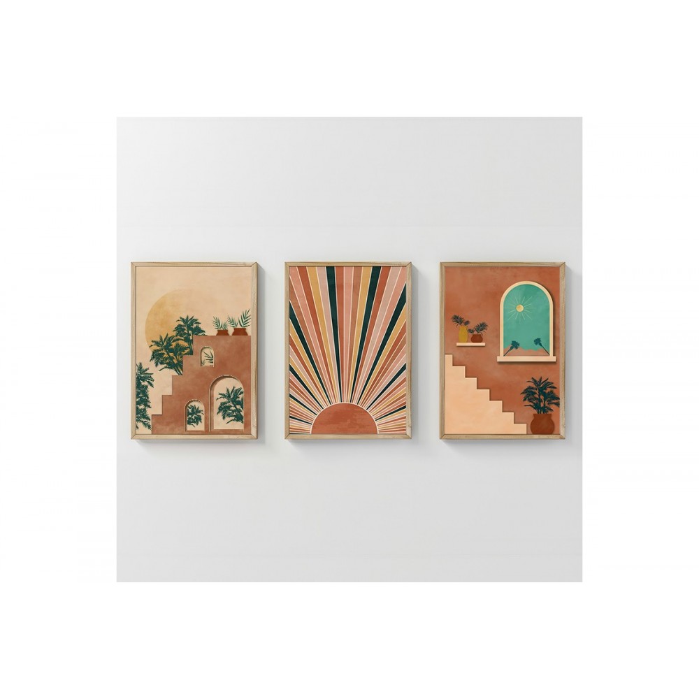 Πίνακας "QUESIN" τρίπτυχος με ψηφιακή εκτύπωση και πλαίσιο 33x1.5x48