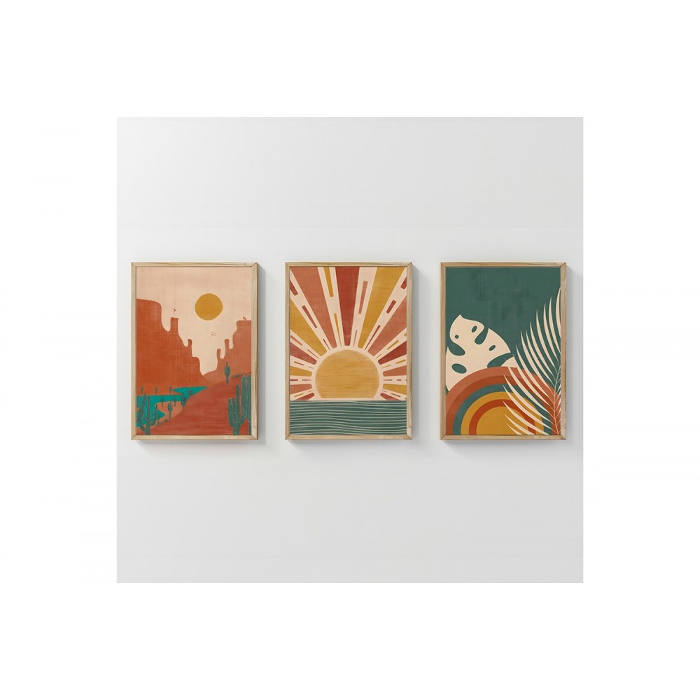 Πίνακας "BEMVY" τρίπτυχος με ψηφιακή εκτύπωση και πλαίσιο 33x1.5x48