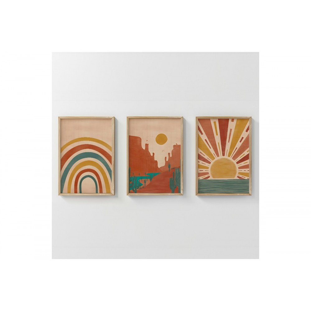 Πίνακας "JECKO" τρίπτυχος με ψηφιακή εκτύπωση και πλαίσιο 33x1.5x48