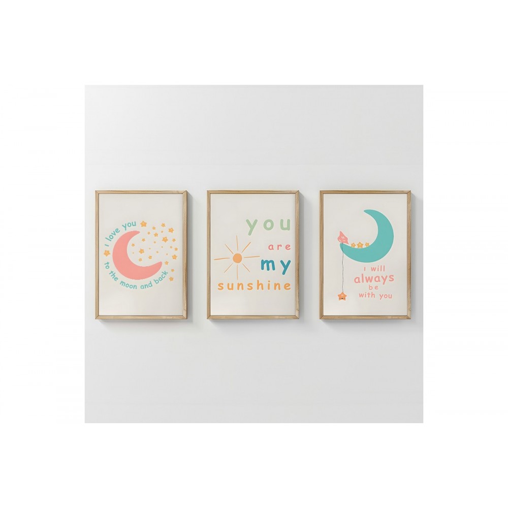 Πίνακας "PEPY" τρίπτυχος με ψηφιακή εκτύπωση και πλαίσιο 33x1.5x48