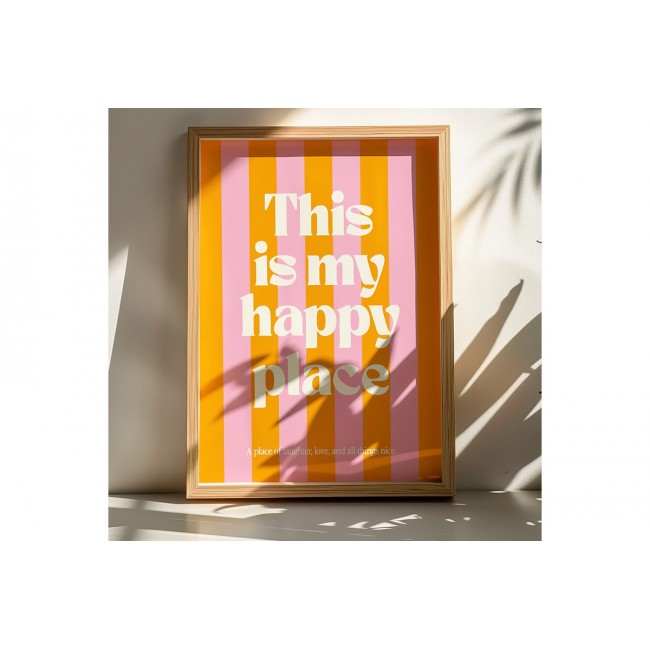 Πίνακας "HAPPO" με ψηφιακή εκτύπωση και πλαίσιο 50x2x70