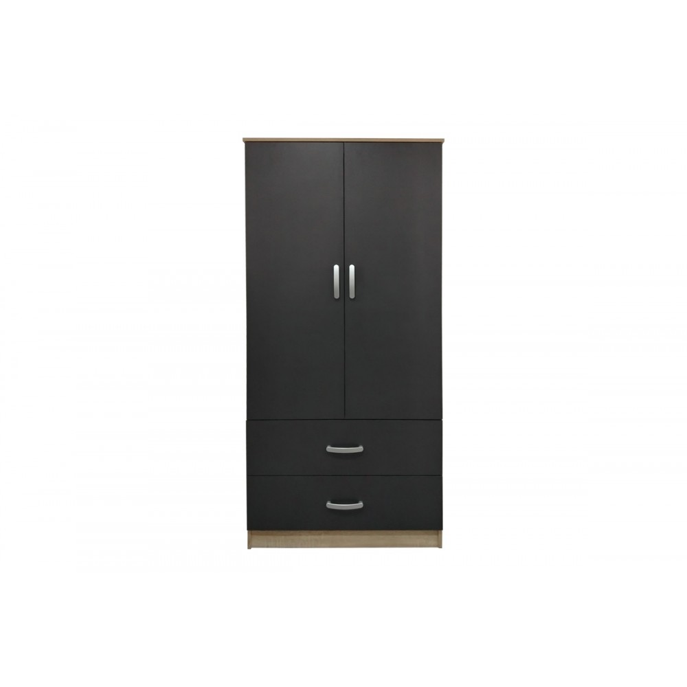 Ντουλάπα δίφυλλη "LEGO" σε χρώμα σονόμα/ανθρακί 80x42x180