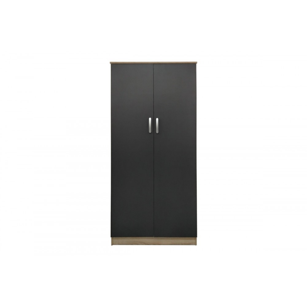 Ντουλάπα δίφυλλη "LEGO" σε χρώμα σονόμα/ανθρακί 80x42x180