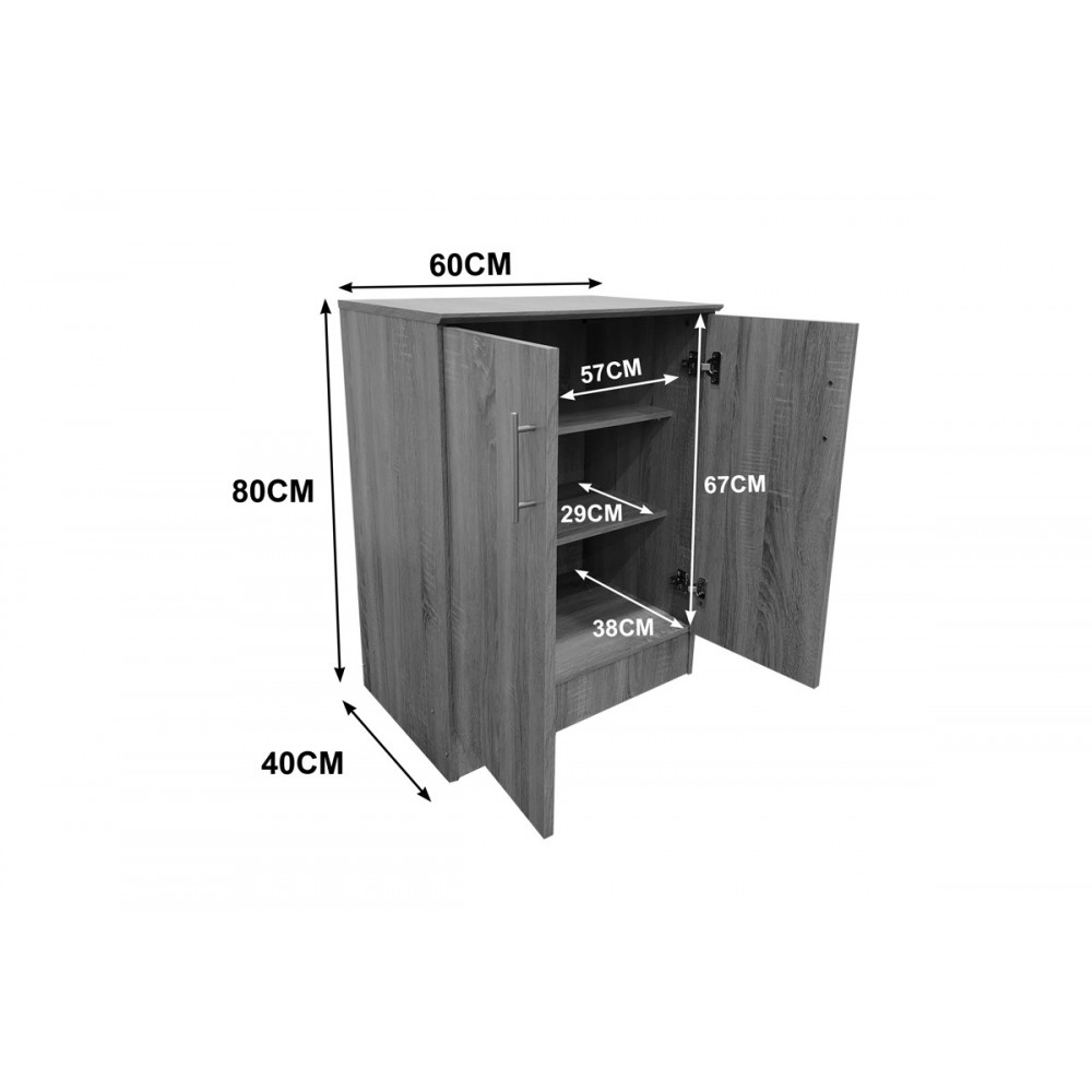 Παπουτσοθήκη-ντουλάπι "SOUKEN" σε χρώμα σονόμα 60x40x80