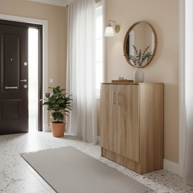 Παπουτσοθήκη-ντουλάπι "SOUKEN" σε χρώμα σονόμα 60x40x80