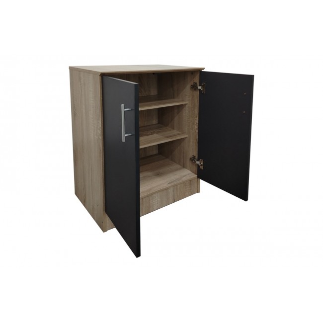 Παπουτσοθήκη-ντουλάπι "SOUKEN" σε χρώμα σονόμα/ανθρακί 60x40x80