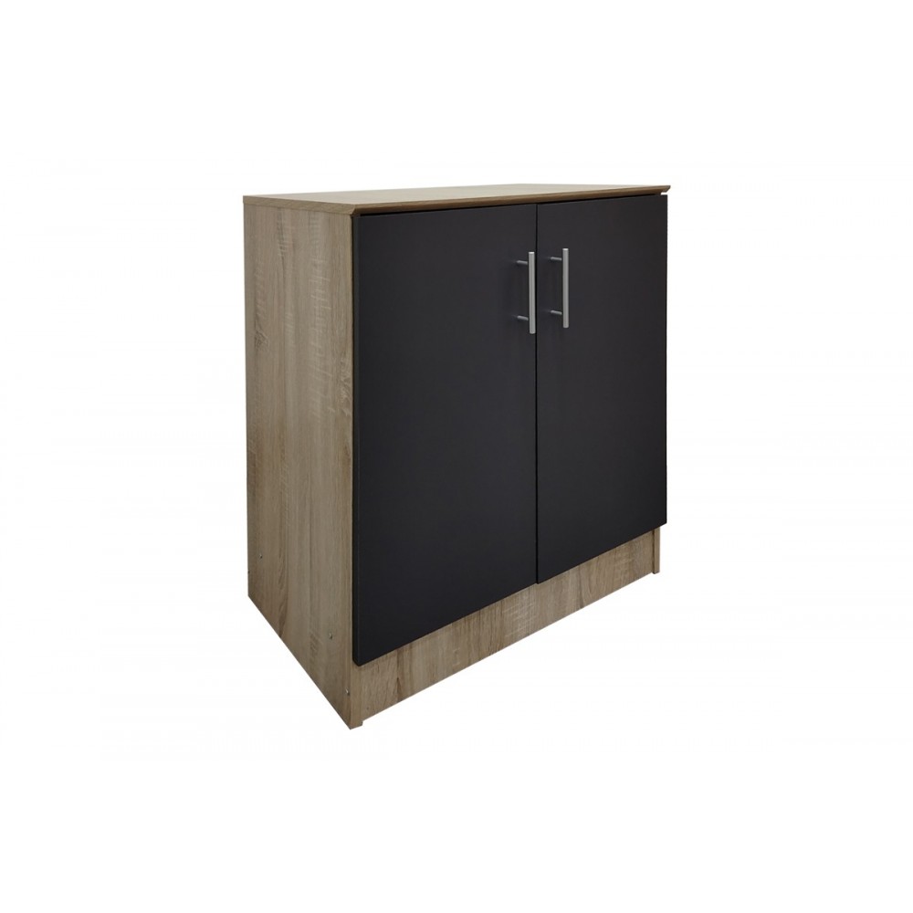 Παπουτσοθήκη-ντουλάπι "SOUKEN" σε χρώμα σονόμα/ανθρακί 60x40x80