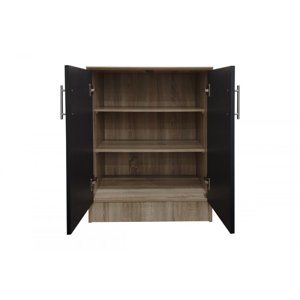 Παπουτσοθήκη-ντουλάπι "SOUKEN" σε χρώμα σονόμα/ανθρακί 60x40x80