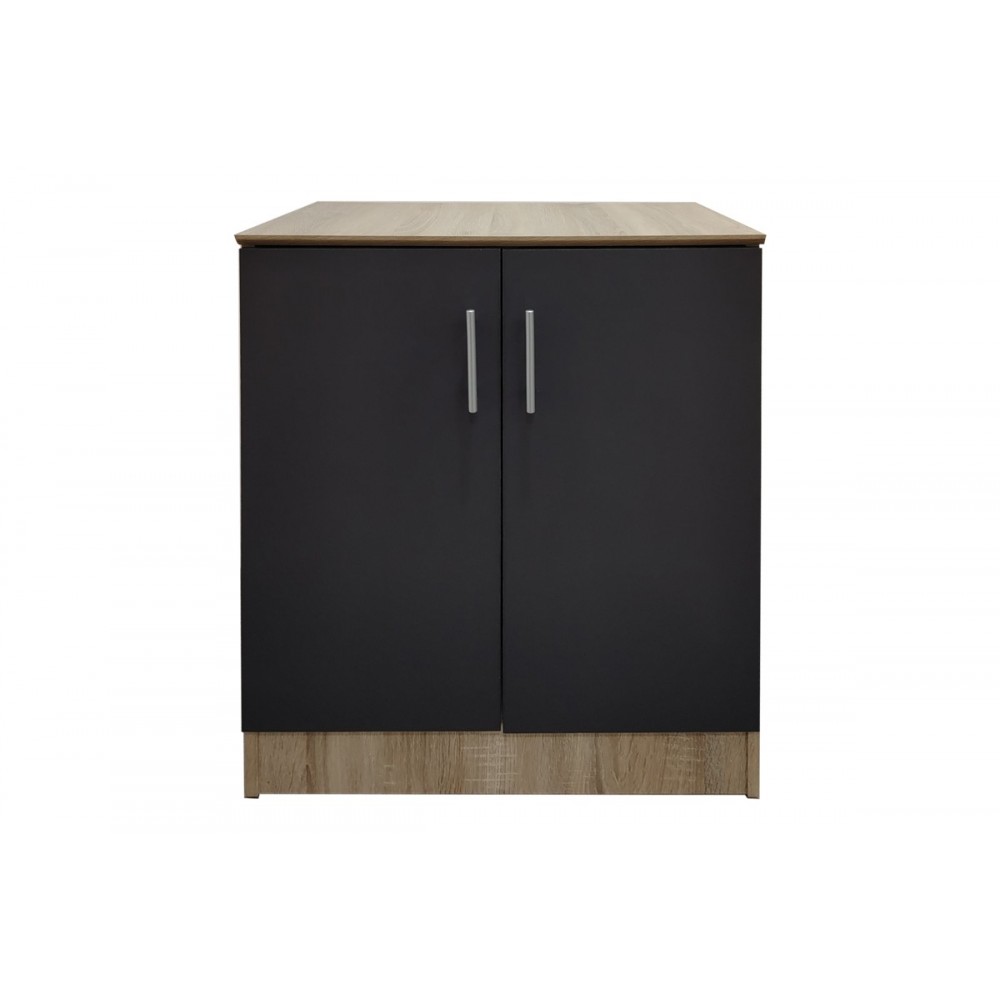 Παπουτσοθήκη-ντουλάπι "SOUKEN" σε χρώμα σονόμα/ανθρακί 60x40x80