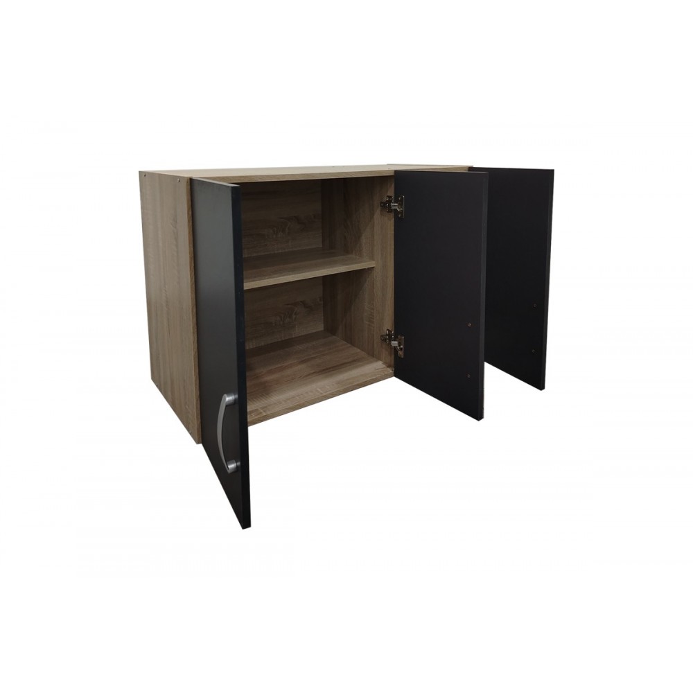 Πατάρι ντουλάπας τρίφυλλο "LEGO" σε χρώμα σονόμα/ανθρακί 90x41.5x60