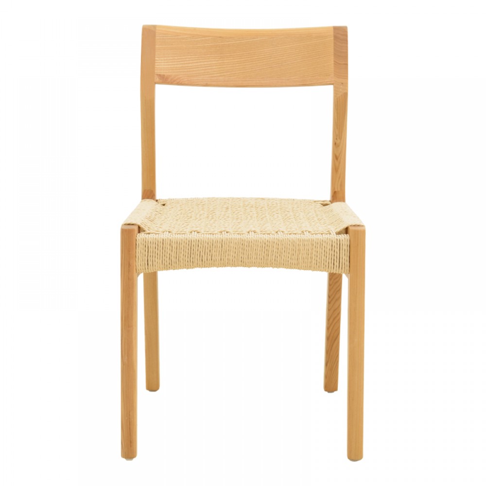 Καρέκλα "KARLINDA" από ξύλο/σχοινί σε χρώμα φυσικό 47.5x55x81