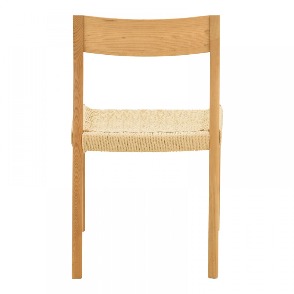 Καρέκλα "KARLINDA" από ξύλο/σχοινί σε χρώμα φυσικό 47.5x55x81