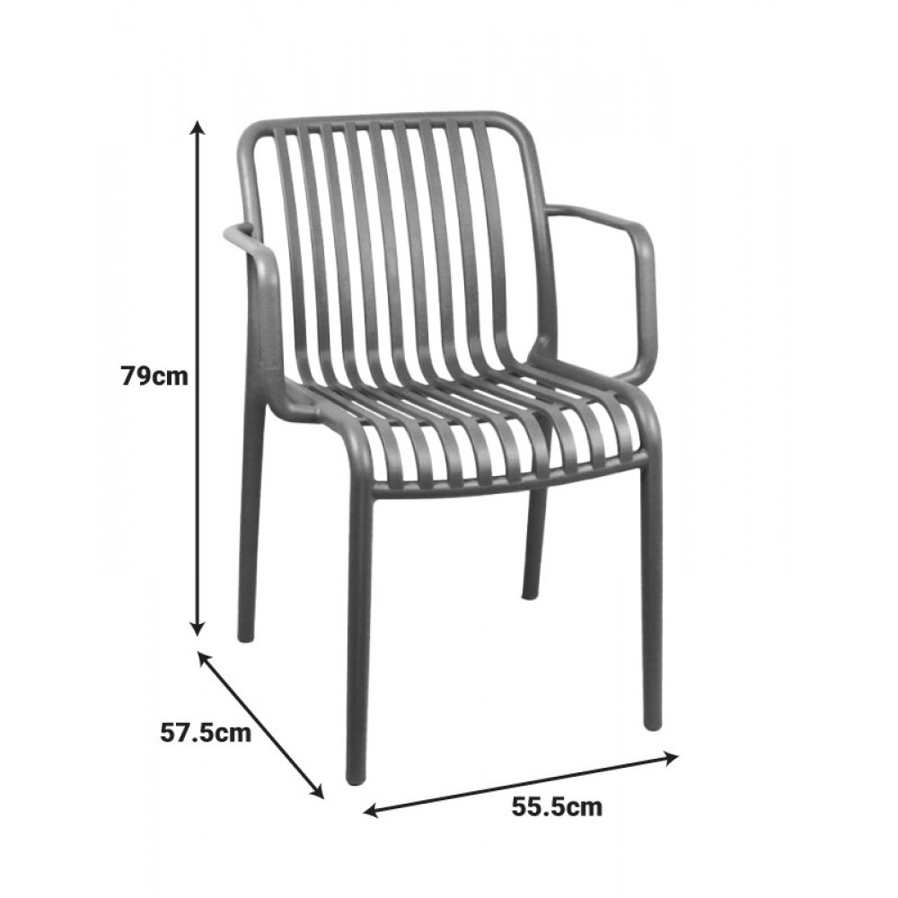 Πολυθρόνα ''ZOI'' από pp σε χρώμα λευκό 55.5x57.5x79
