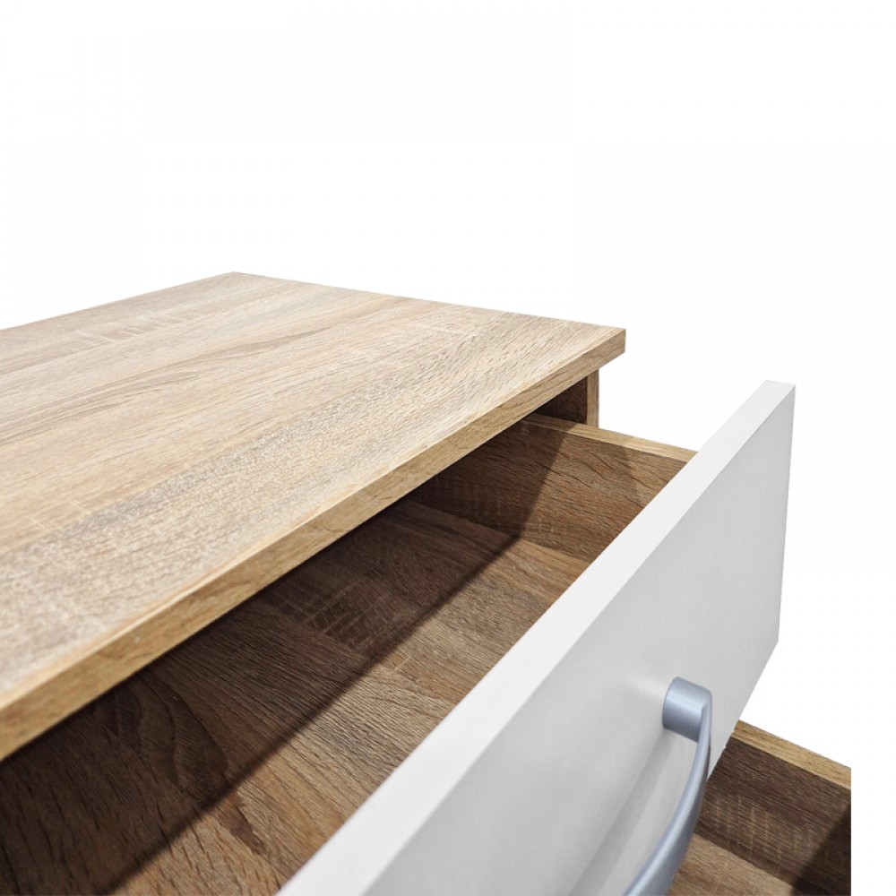 Κομοδίνο "ATHOS" σε χρώμα sonoma-λευκό 48x40x41.5