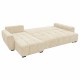 Γωνιακός καναπές-κρεβάτι "VIVAD" αναστρέψιμος από ύφασμα σε χρώμα μπεζ 275x164x91