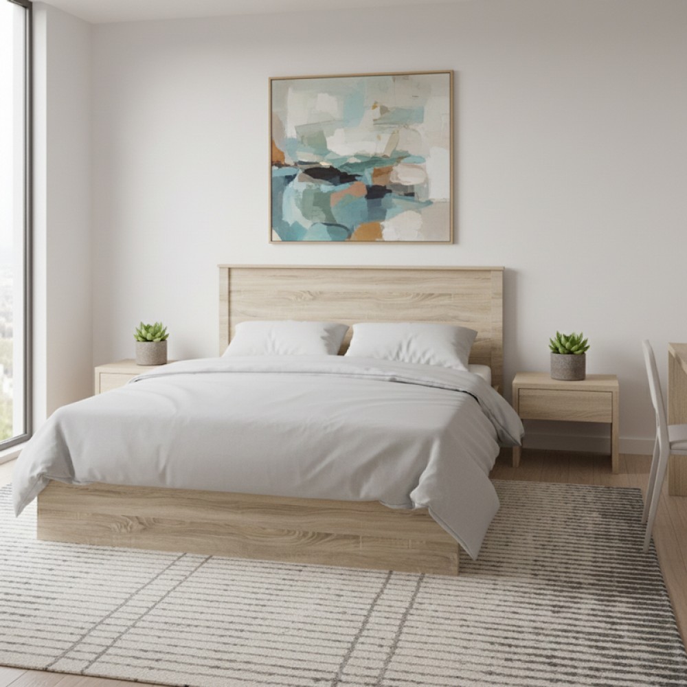 Κρεβάτι διπλό "ATHOS" σε χρώμα sonoma 160x200