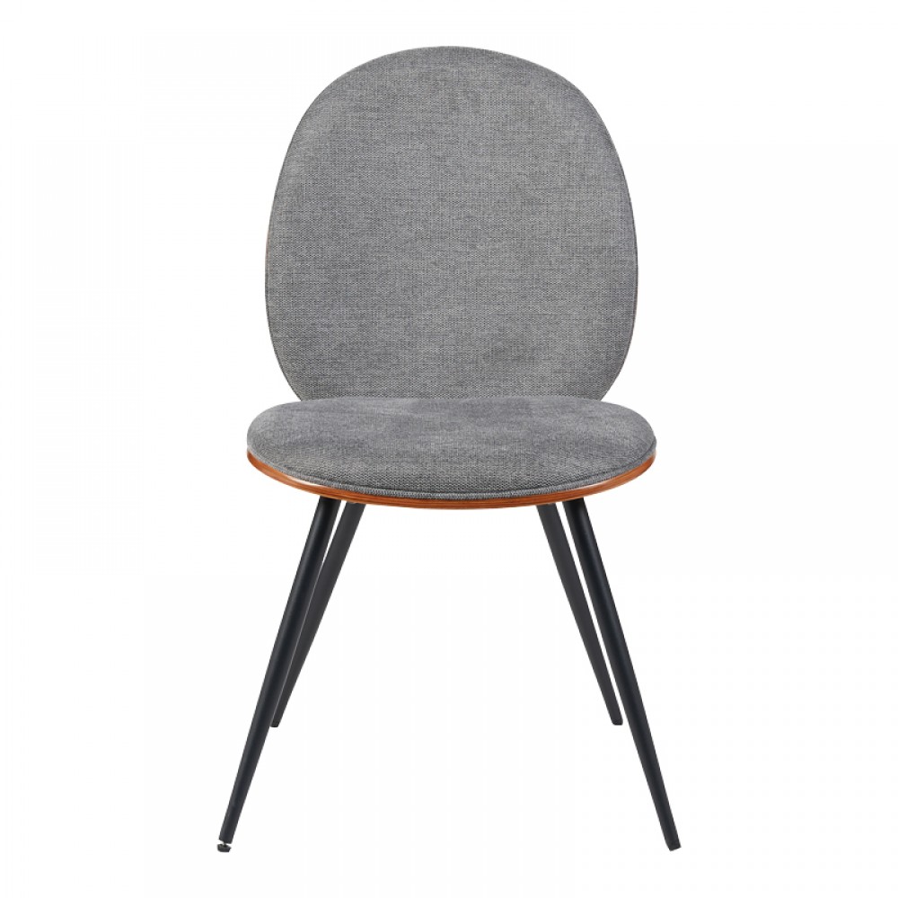 Καρέκλα "NEREZY" από ξύλο/ύφασμα σε χρώμα καρυδί/γκρι 57.5x48x88