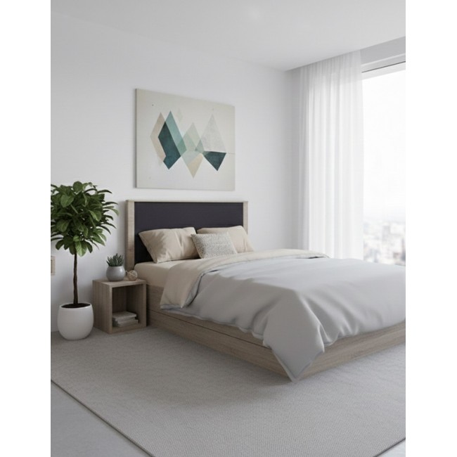 Κρεβάτι "ATHOS" σε  χρώμα sonoma-ανθρακί 140x200