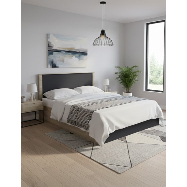 Κρεβάτι "ATHOS" σε χρώμα sonoma-ανθρακί 160x200