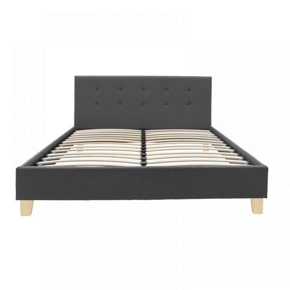Κρεβάτι "MAGO" από ύφασμα σε χρώμα ανθρακί 140x200