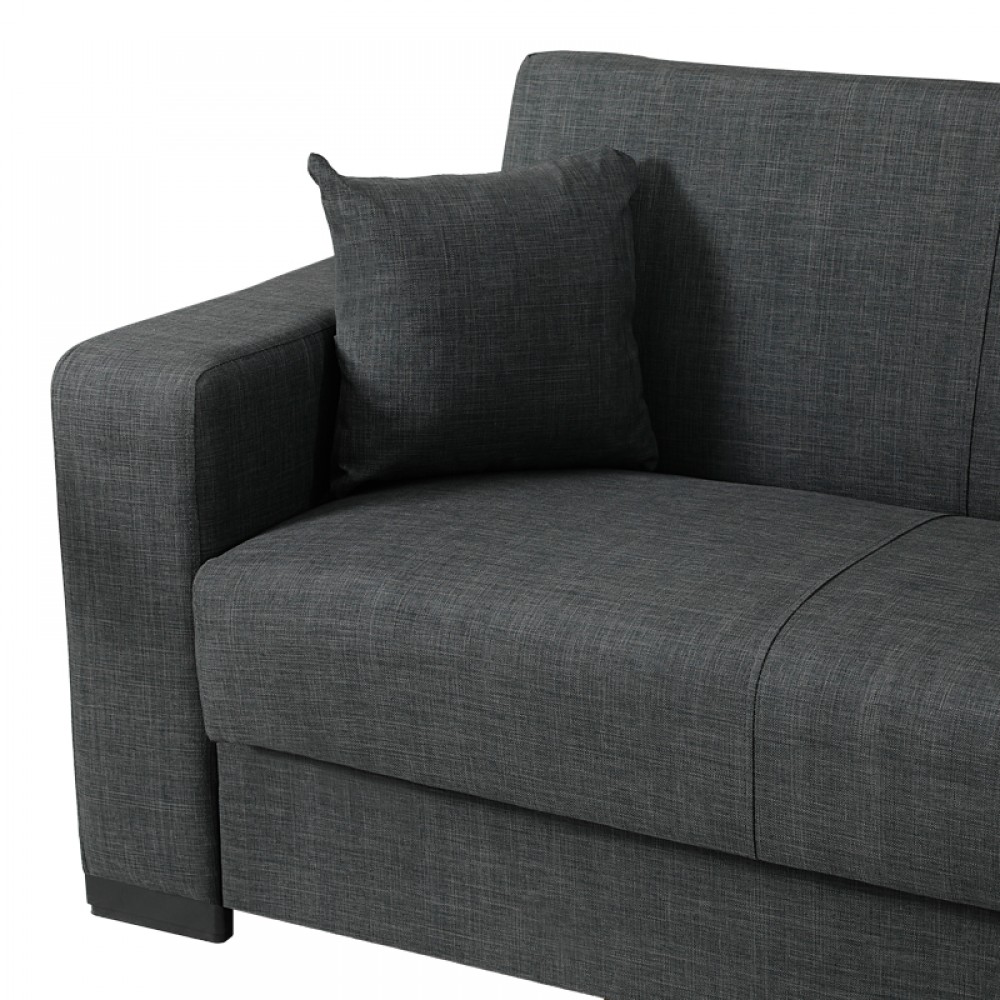 Γωνιακός καναπές-κρεβάτι "DUMMA"αναστρέψιμος από ύφασμα σε χρώμα ανθρακί 226x148x86