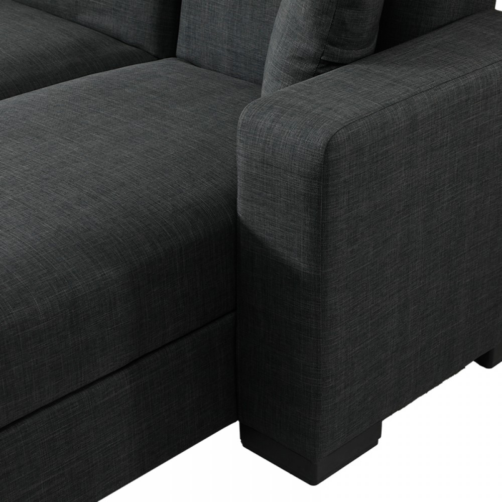 Γωνιακός καναπές-κρεβάτι "DUMMA"αναστρέψιμος από ύφασμα σε χρώμα ανθρακί 226x148x86