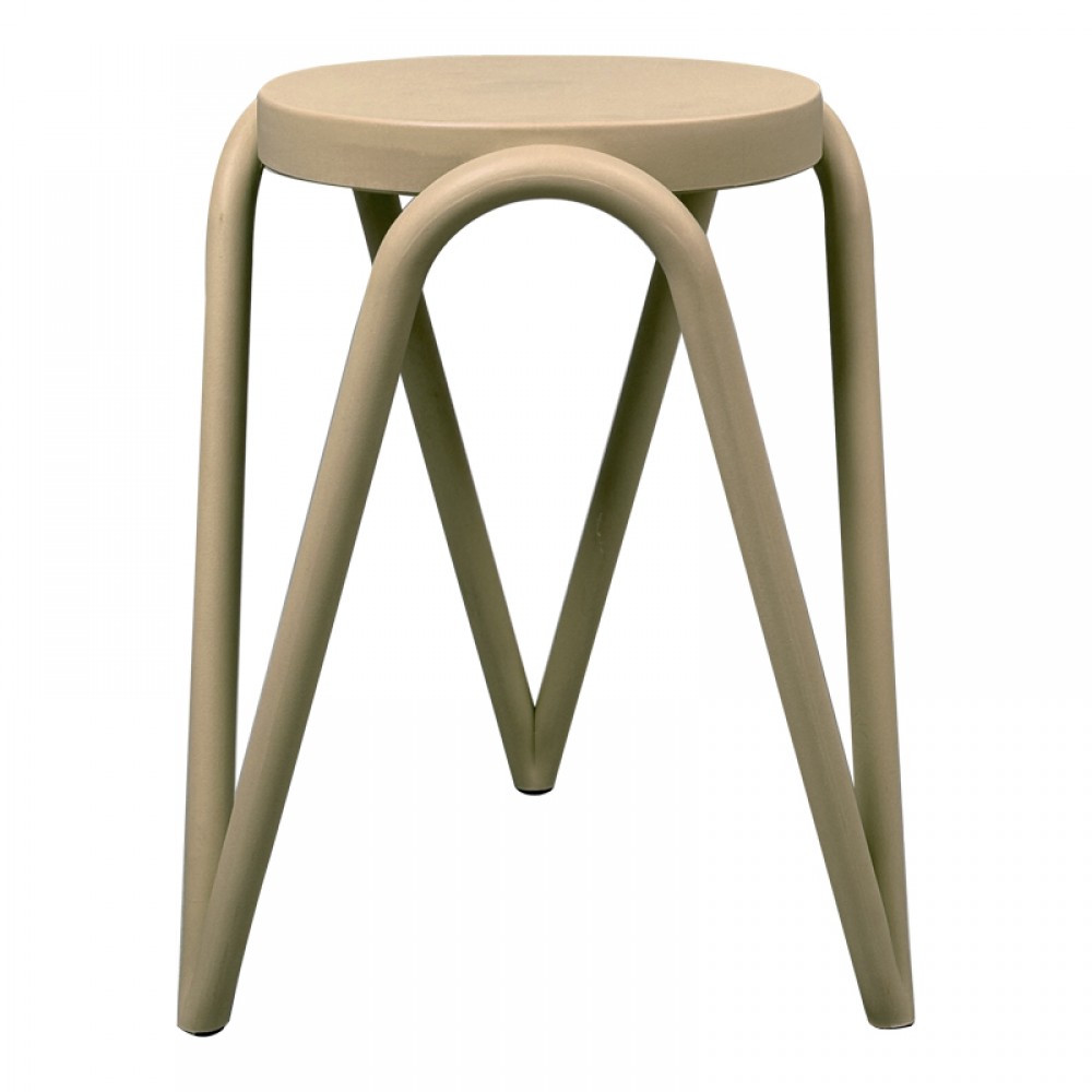 Σκαμπό "SERZONA" από pp σε χρώμα cappuccino Φ27x45.5