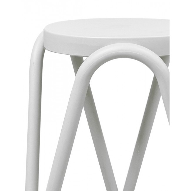 Σκαμπό "SERZONA" από pp σε χρώμα λευκό Φ27x45.5