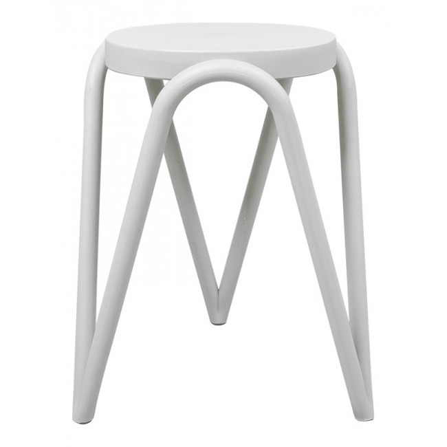 Σκαμπό "SERZONA" από pp σε χρώμα λευκό Φ27x45.5