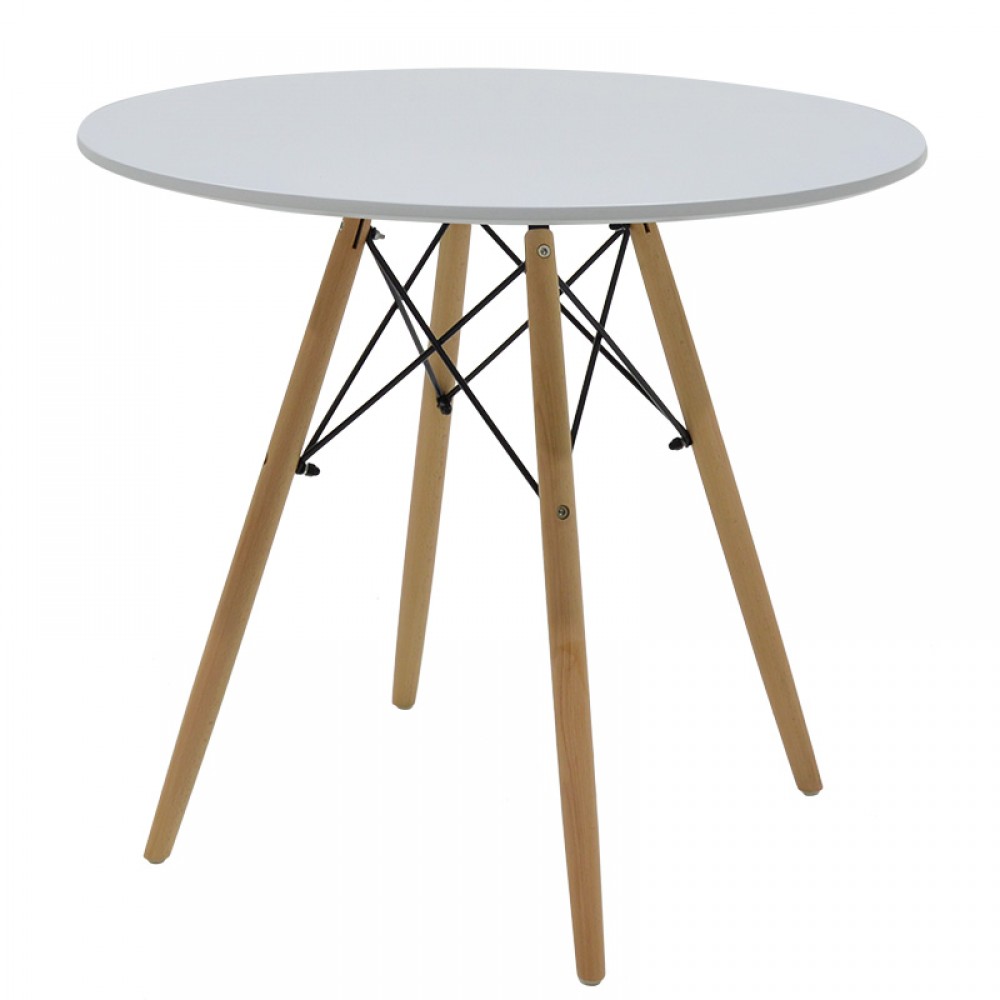 Σετ τραπεζαρίας "JULITA" 3τμχ σε χρώμα λευκό Φ80x73