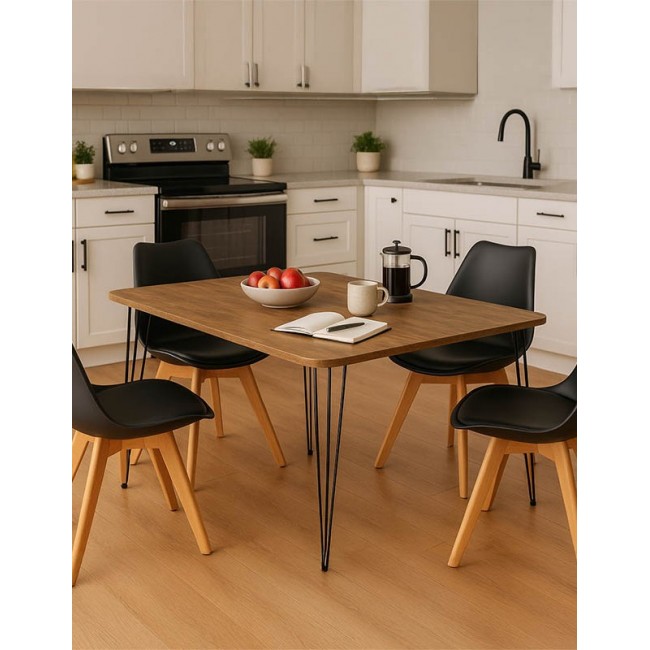 Σετ Τραπεζαρίας με Καρέκλες Σετ 5τεμ  σε χρώμα μαύρο 120x60x73