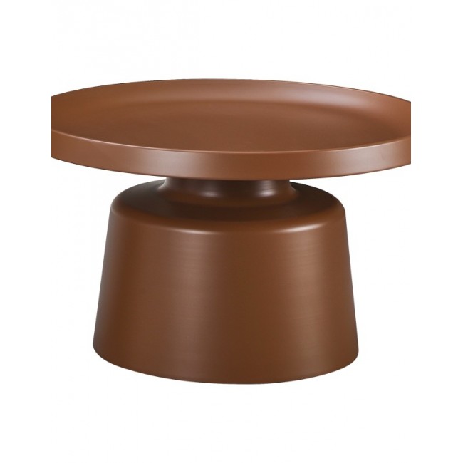 Τραπέζι σαλονιού "GINOZE" από μέταλλο σε χρώμα καφέ Φ70x42,5