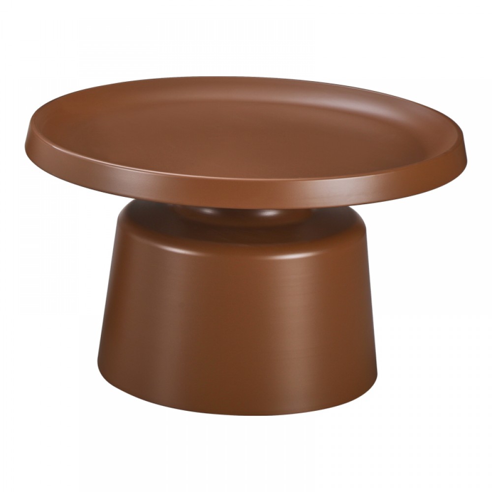 Τραπέζι σαλονιού "GINOZE" από μέταλλο σε χρώμα καφέ Φ70x42,5